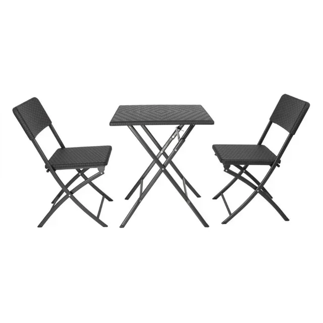 Table Carrée Pliable Noire 62x62 cm - Console Extensible