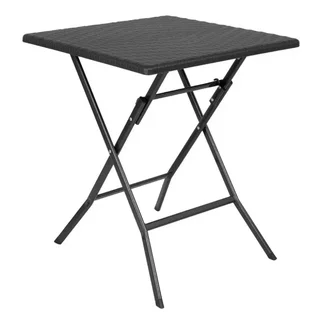 Table Carrée Pliable Noire 62x62 cm - Console Extensible