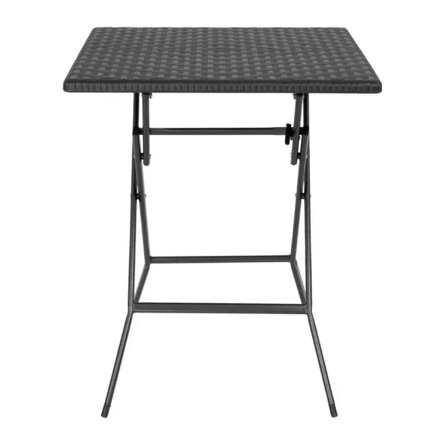 Mesa Plegable Cuadrada Negra 62x62 cm - Mueble de Jardín Compacto