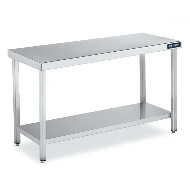 Table Centrale Inox 2800x700 mm avec Étagère Inférieure - Plan de Travail Professionnel