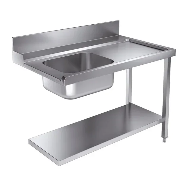 Loading Table with Shelf and Backsplash - Straight Model - Width 1200 mm x Depth 750 mm