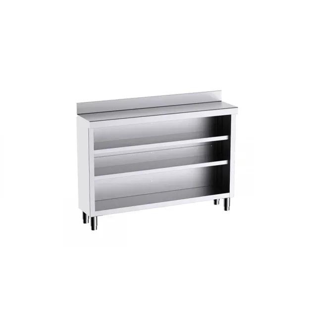 Mesa de Barra con Respaldo y 2 Estantes Intermedios - 2500x350x1050