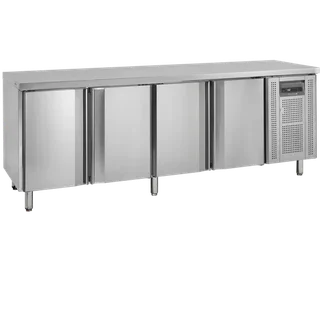 Table de Congélation Professionnelle 4 Portes - Inox - Format Gastronorme GN 1/1
