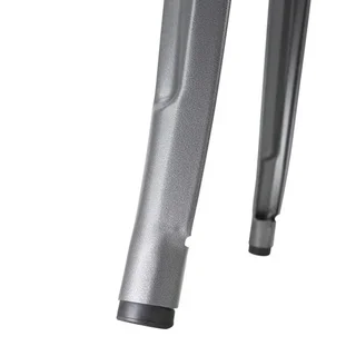 Mesa Alta de Bar Cinza com Tampo de Madeira