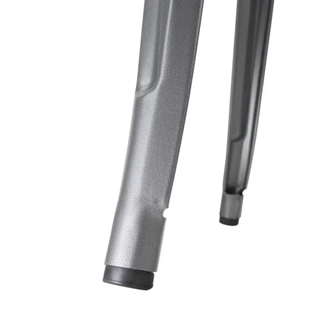 Mesa Alta de Bar Cinza com Tampo de Madeira