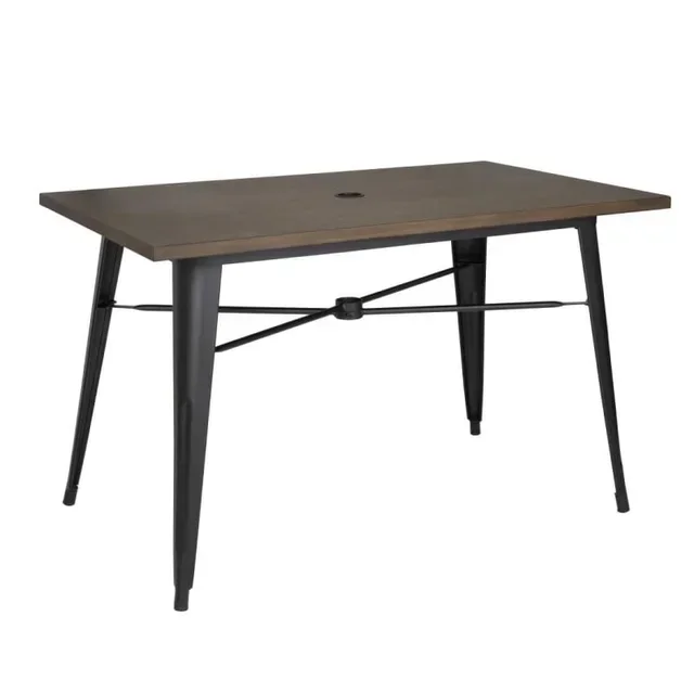 Black Stained Wooden Garden Table