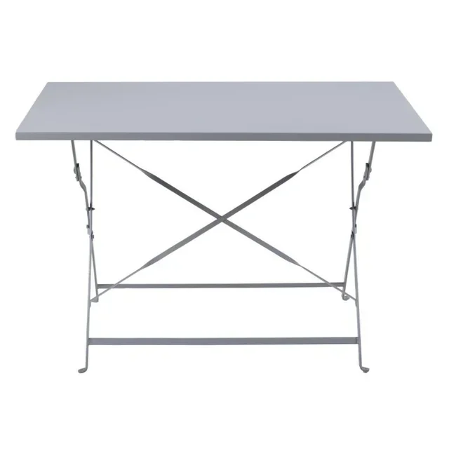 Grey Anthracite Folding Garden Table 110x70 cm - Rectangular Resin Top