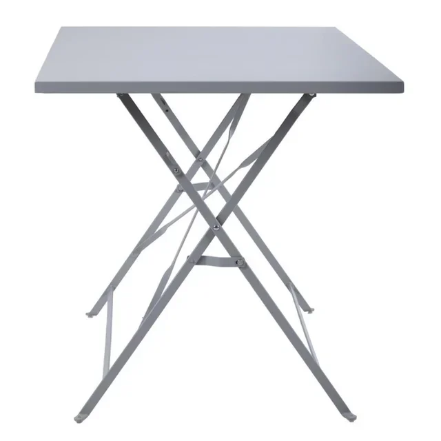 Grey Anthracite Folding Garden Table 110x70 cm - Rectangular Resin Top