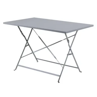Grey Anthracite Folding Garden Table 110x70 cm - Rectangular Resin Top