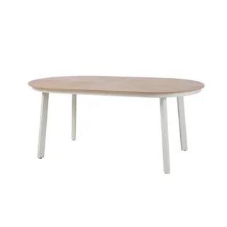 Table de Jardin Polly - Aspect Bois et Ton Naturel Beige