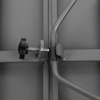 Tavolo da Giardino Quadrato Grigio 70x70 cm in Acciaio con Piano a Doghe