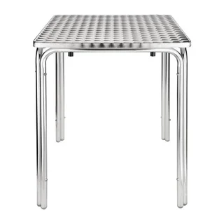 Table de Service Carrée en Acier Inoxydable - 60 x 60 cm - Modèle Empilable