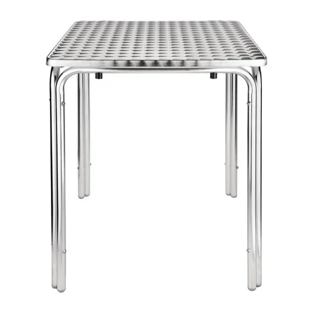 Tavolo Quadrato Impilabile in Acciaio Inox 60 x 60 cm