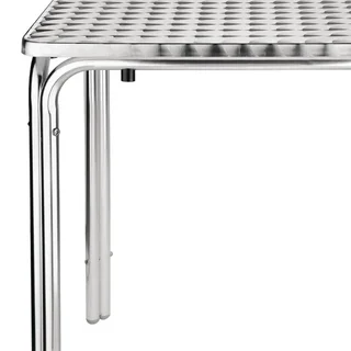 Table de Service Carrée en Acier Inoxydable - 60 x 60 cm - Modèle Empilable