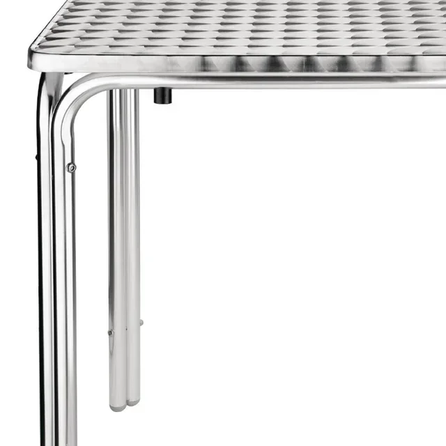 Table de Service Carrée en Acier Inoxydable - 60 x 60 cm - Modèle Empilable