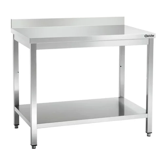 Stainless Steel Professional Table with Backsplash - L 1000 x D 700 mm