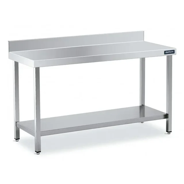Table de Travail Inox Professionnelle 180x60 cm avec Dosseret et Étagère Inférieure