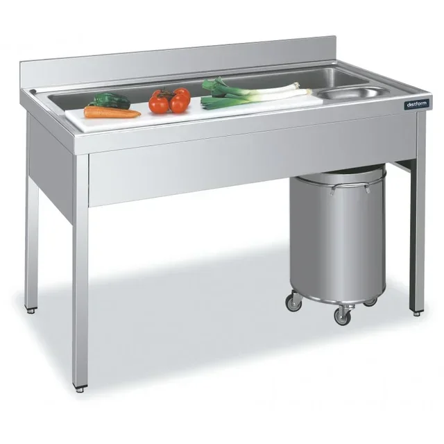 Professional Stainless Steel Vegetable Cutting Table 1400x700 mm
