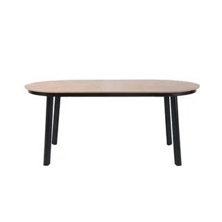 Polly Garden Table - Wooden Top and Black Frame