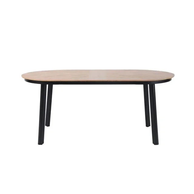 Tavolo da Giardino Polly - Piano in Legno e Struttura Nera