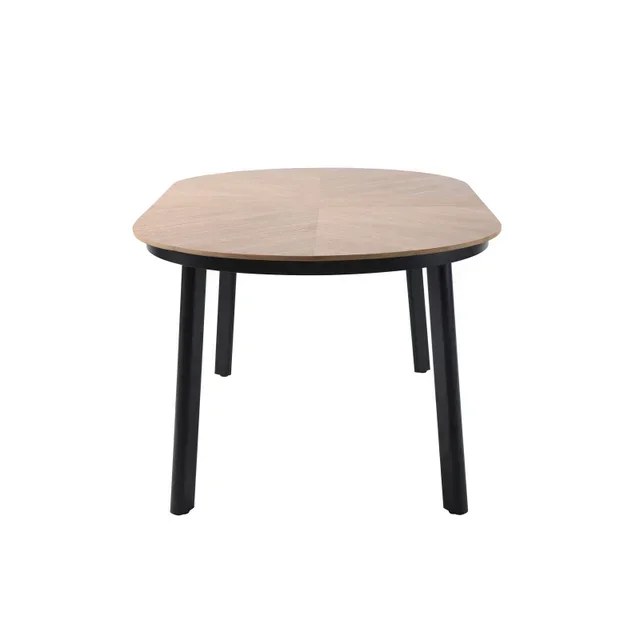 Polly Garden Table - Wooden Top and Black Frame
