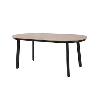 Polly Garden Table - Wooden Top and Black Frame