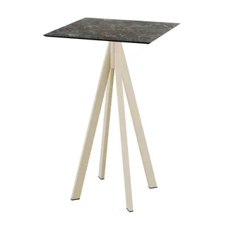 Table Haute Infinity 70x70 cm Piètement Sable et Plateau Marbre Galaxy