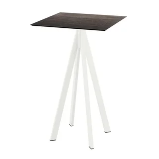 Mesa Alta Infinity Estructura Blanca y Tablero Madera Riverwashed - 70 x 70 cm