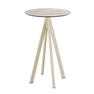 Mesa de Pé Infinity Estrutura Areia e Tampo Moonstone - Diâmetro 70 cm