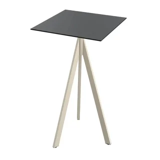 Infinity Tripod Standing Table Sand Base and Black HPL Top 70x70 cm