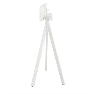 Tavolo Alto Infinity Tripod Gambe Bianche e Piano HPL Moonstone - Diametro 70 cm