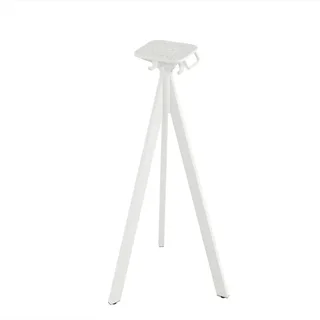 Tavolo Alto Infinity Tripod 70x70 cm - Gamba Bianca e Piano in Legno Riverwashed HPL
