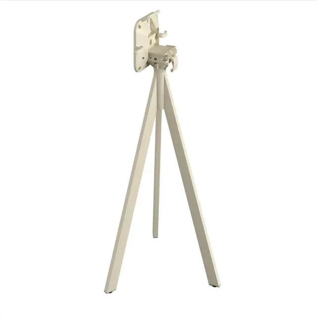 Tavolo Alto Infinity Tripod Ø 70 cm - Base Sabbia e Piano HPL Effetto Legno Riverwashed