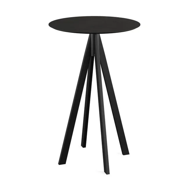 Infinity Tripod High Table 4 Legs Black HPL Round Top Ø 70 cm