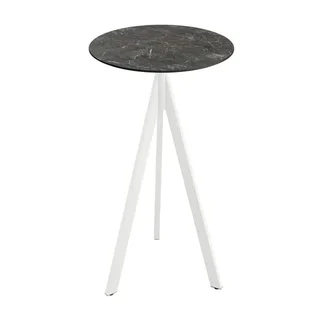 Infinity Tripod High Table White Base HPL Galaxy Marble Round Top 70 cm