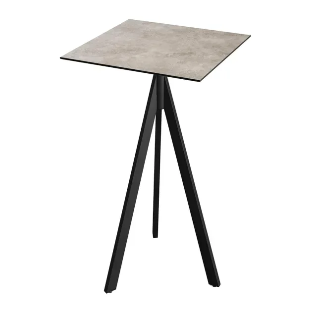 High Table Infinity Tripod 70x70 cm - Black Leg and HPL Moonstone Top
