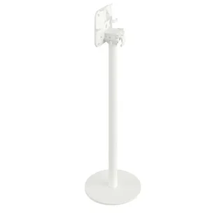 High Standing Table Urban White Base and Riverwashed Wood Top - Diameter 70 cm