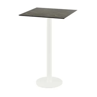 High Table Urban Scandinavian Style - White Leg and Black Marble Effect Top 70x70 cm