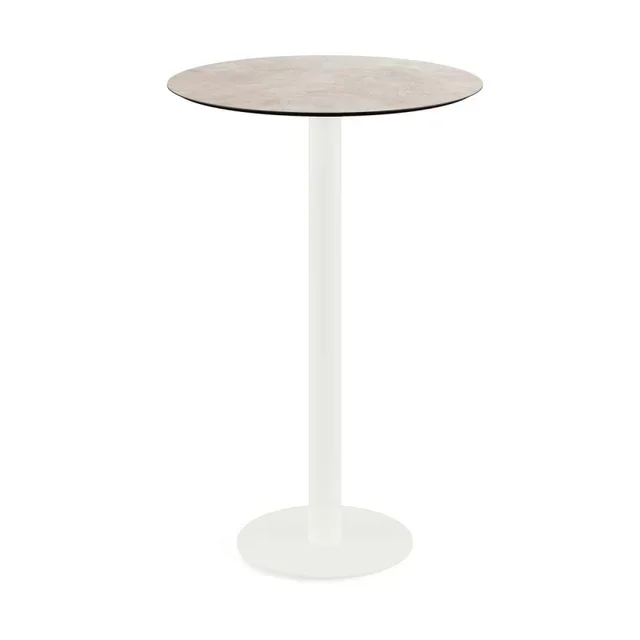 Urban High Table with White Leg and Round Moonstone Top 70 cm - Designer Standing Table
