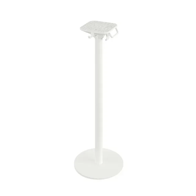 Tavolo Alto Design Base Bianca e Piano Tropical Wood - Diametro 70 cm