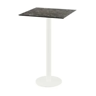 High Table Urban White Legs and Galaxy Marble Effect Top - 70x70 cm