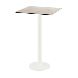 Mesa Alta Urban Pata Blanca y Encimera Moonstone 70x70 cm