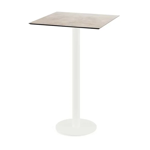 High Table Urban White Base and Moonstone Top 70x70 cm