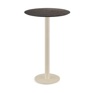 Urban Industrial Bar Table with Sand Metal Leg and Riverwashed Wood Top - Diameter 70 cm