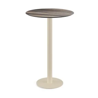High Table Urban Sandy Base and Tropical Wood Top - Diameter 70 cm