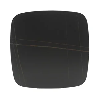 Tavolo da Giardino Pedro - Piano in Ceramica Aspetto Legno Scuro e Nero