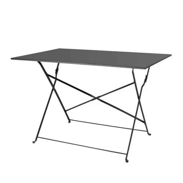 Black Folding Garden Table 110x70 cm - Rectangular Top