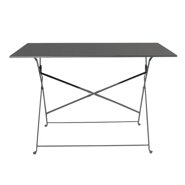 Black Folding Garden Table 110x70 cm - Rectangular Top
