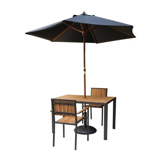 Tavolo da Giardino Rettangolare 120 cm - Struttura in Acciaio e Piano in Legno di Acacia