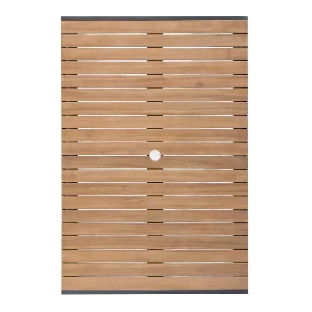 Tavolo da Giardino Rettangolare 120 cm - Struttura in Acciaio e Piano in Legno di Acacia
